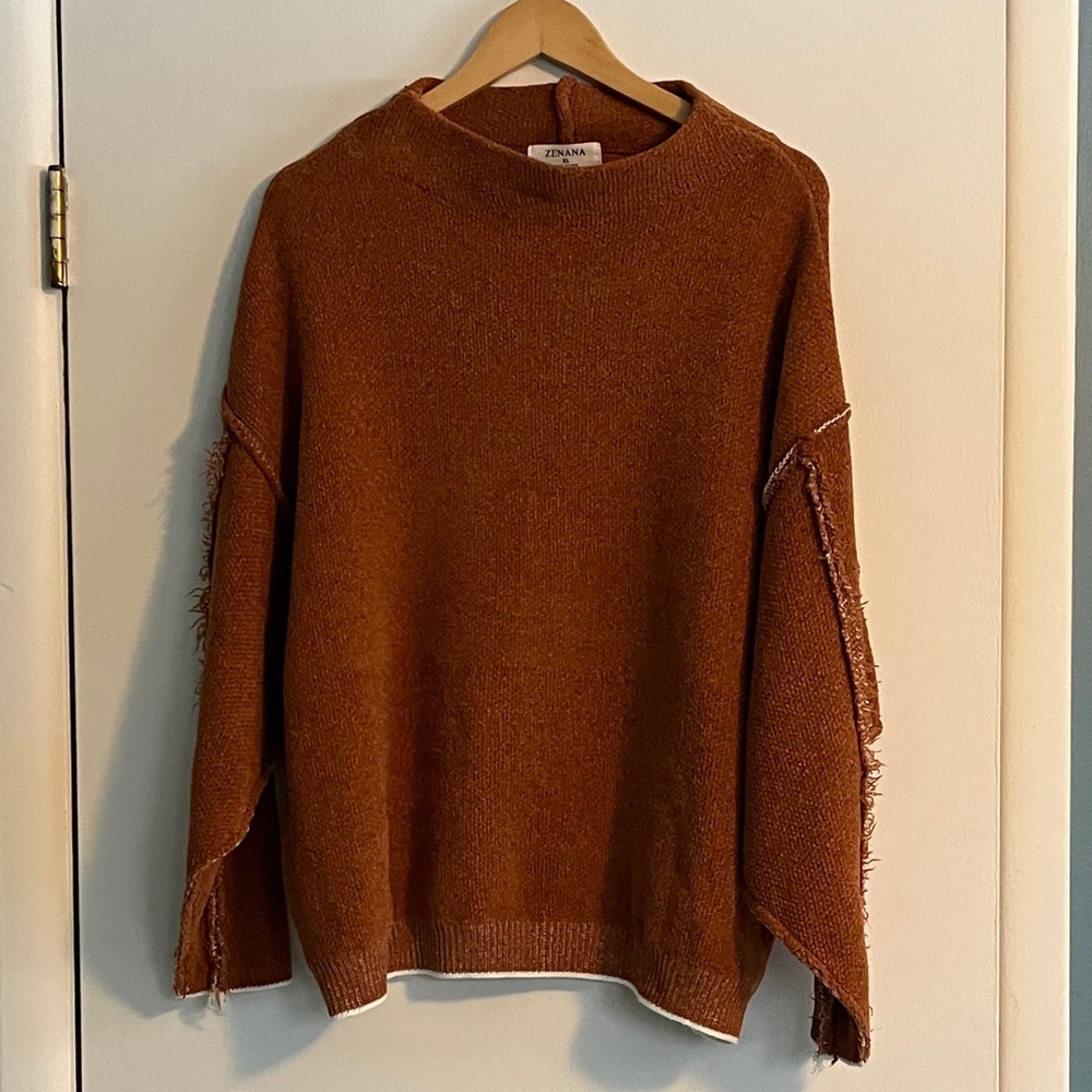 Zara Rust Brown Crewneck Sweater